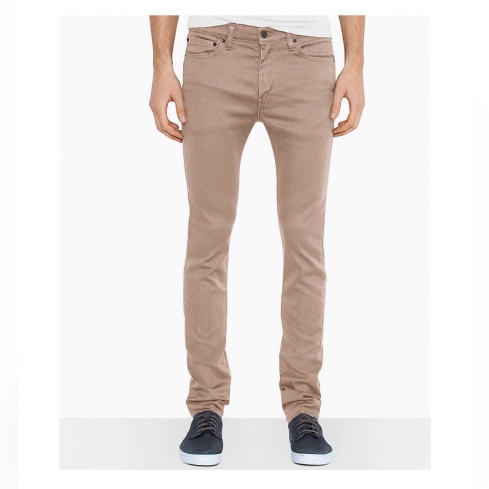 Levi's Super Skinny 510 Tan Beige Neutral Khaki Casual Jeans Sz32